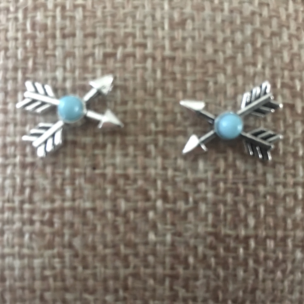 Arrows silver & turquoise post earrings